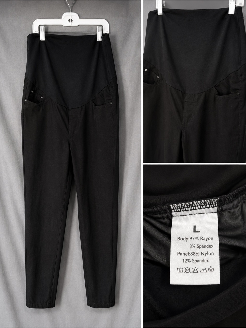 Black Maternity Ponte Skinny Pants - Size L